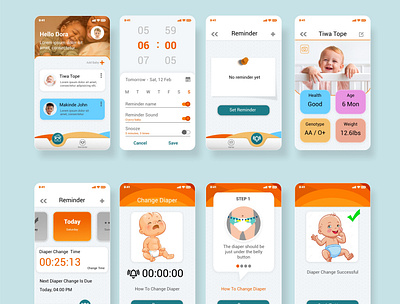 Baby care app app mobile app product design uiux ux design