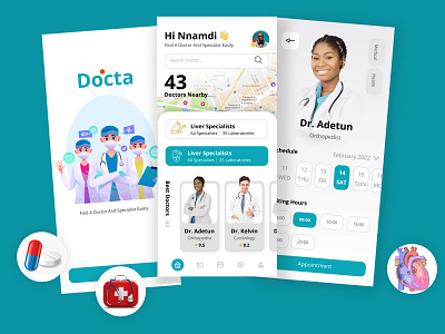 Docta App medical app mobile app product design ui uiux user experience design user interface design