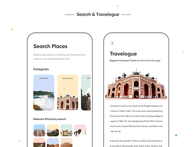 Traveller - Search and Travelogue Details cleanui freshui interface mobile app simpleui travel ui uitryouts uiux