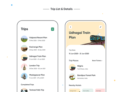 Traveller - Trip List and Details cleanui freshui interface mobile app simpleui ui uitryouts ux