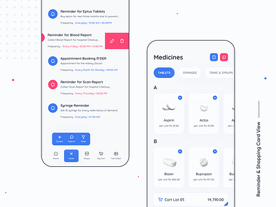 Pills Management - Reminder & Shops cleanui freshui interface pills simpleui tablets ui uitryouts uiux ux