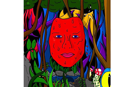 forest art forest illustraion illustrator psychadelic trippy