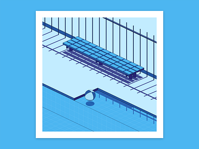 Swimming pool graphic design illustration