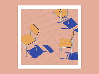 Dining chairs graphic design illustration