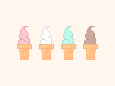 Ice Cream Cone dessert flat food ice cream illustration spumoni