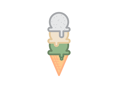 Ice Cream Cone 2 dessert flat food ice cream illustration