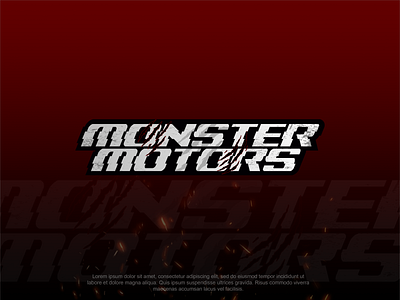 Monster Motors Logo claw car logo claw motor logo monster car logo monster car typo monster typo logo