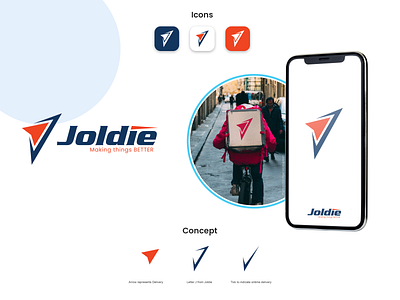 Joldie - Delivery Service Logo j arrow delivery logo j arrow logo j delivery logo joldie app joldie delivery joldie logo letter j delivery logo quick delivery logo