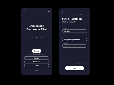 Space travel app｜Daily UI #001 • Sign Up