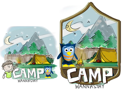 Camp Wannastay - Series Logo camp hoot kidmin kidspring logo newspring owl preschool series