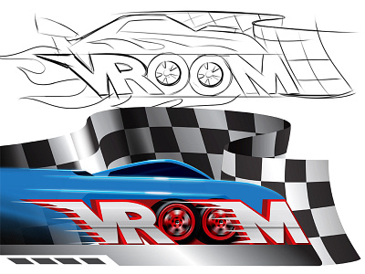 VROOM | Series Logo design hotwheels kidmin kidspring love newspring racing series logo sketch