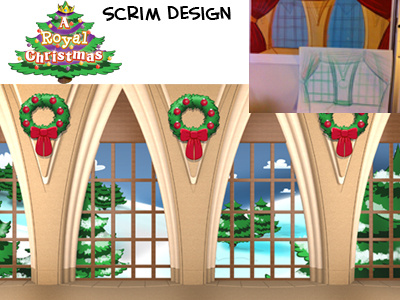 A Royal Christmas Skrim 3d backdrop green screen illustration