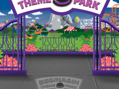 OTR_ES_Park Entrance backdrop green screen illustration skrim themepark