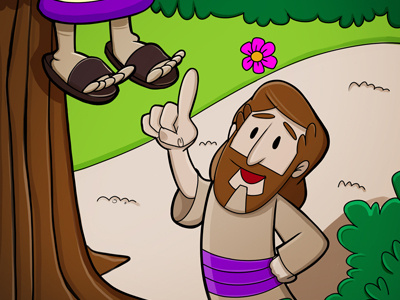 Zacchaeus - Digital Color WIP bible character illustration jesus kidspring painter