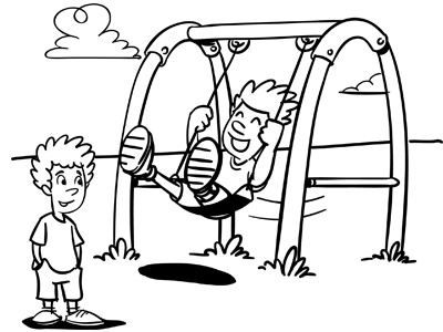 Swinging - Ink fruit illustration kidmin kidspring swinging