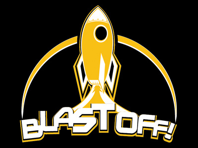 Blast Off :: T - Shirt Design 2color blastoff kidmin kids rocket space tshirt volunteers