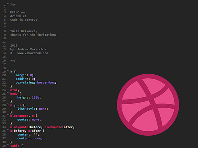 HELLO dribbble coding dribbble invite hello dribble thanksgiving