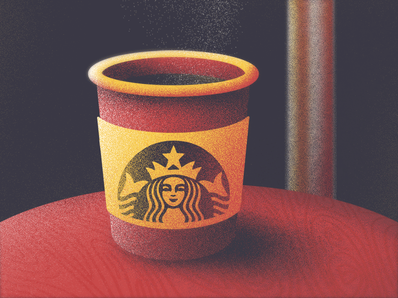 Starbucks Cup cel animation coffee cup illustration java scenery starbucks texture vector