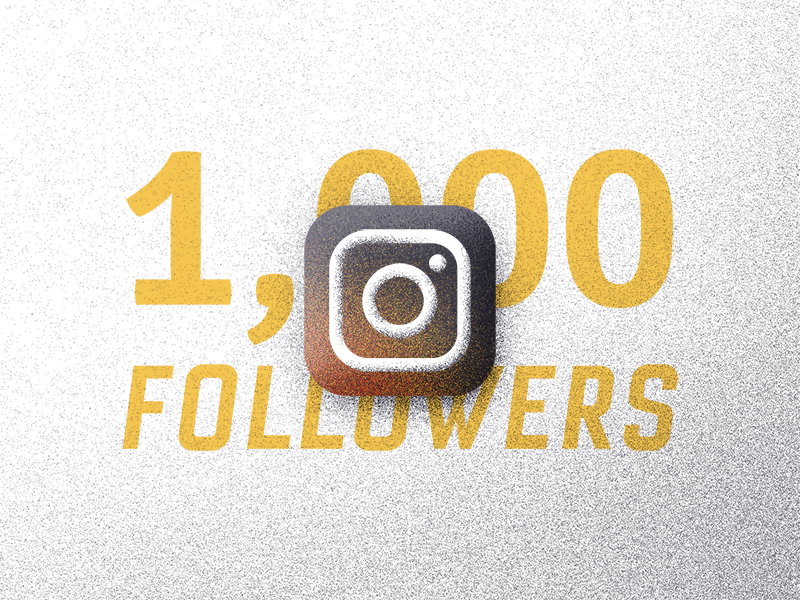 1,000 Followers accomplishment followers grain icons illustration instagram milestone texture