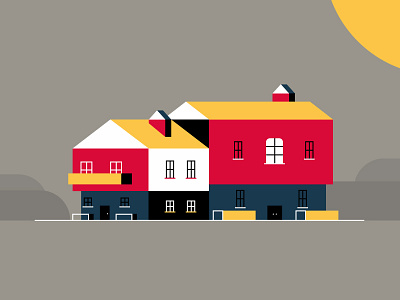 Swiss House architecture building chimney door home house illustration sunny swiss switzerland windows