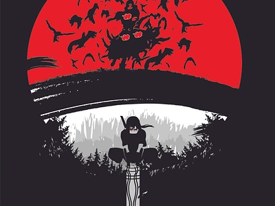 itachi of uchiha anime art artwork design flat illustration