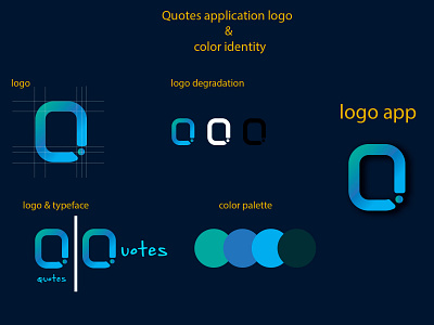 Quotes logo (app logo) application apps identity lettre logo