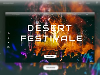 desert festivale art artwork branding design landing landingpage ui ux web website