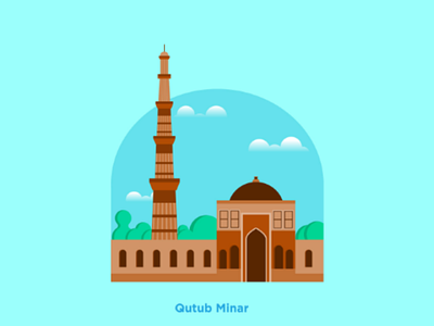 Qutub Minar | Illustrator vector flat illustrator design