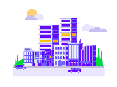 City Illustration vector flat design illustrator