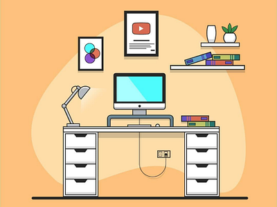 Youtube Setup Illustration vector flat design illustration