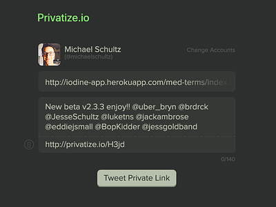 Privatize (share your private links, publicly) custom input private links privatize share tweet twitter links