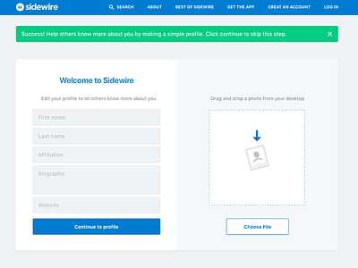 Create an account on Sidewire