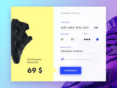 Daily UI #002 challenge checkout credit card dailyui form interface payment pop up