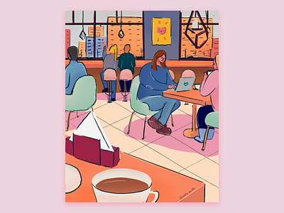 coffee time artwork cafe cartoon coffee colorful digital art digitalart illustration illustrations illustrator work