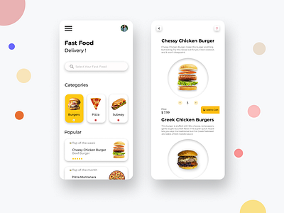 Fast Food Delivery App design