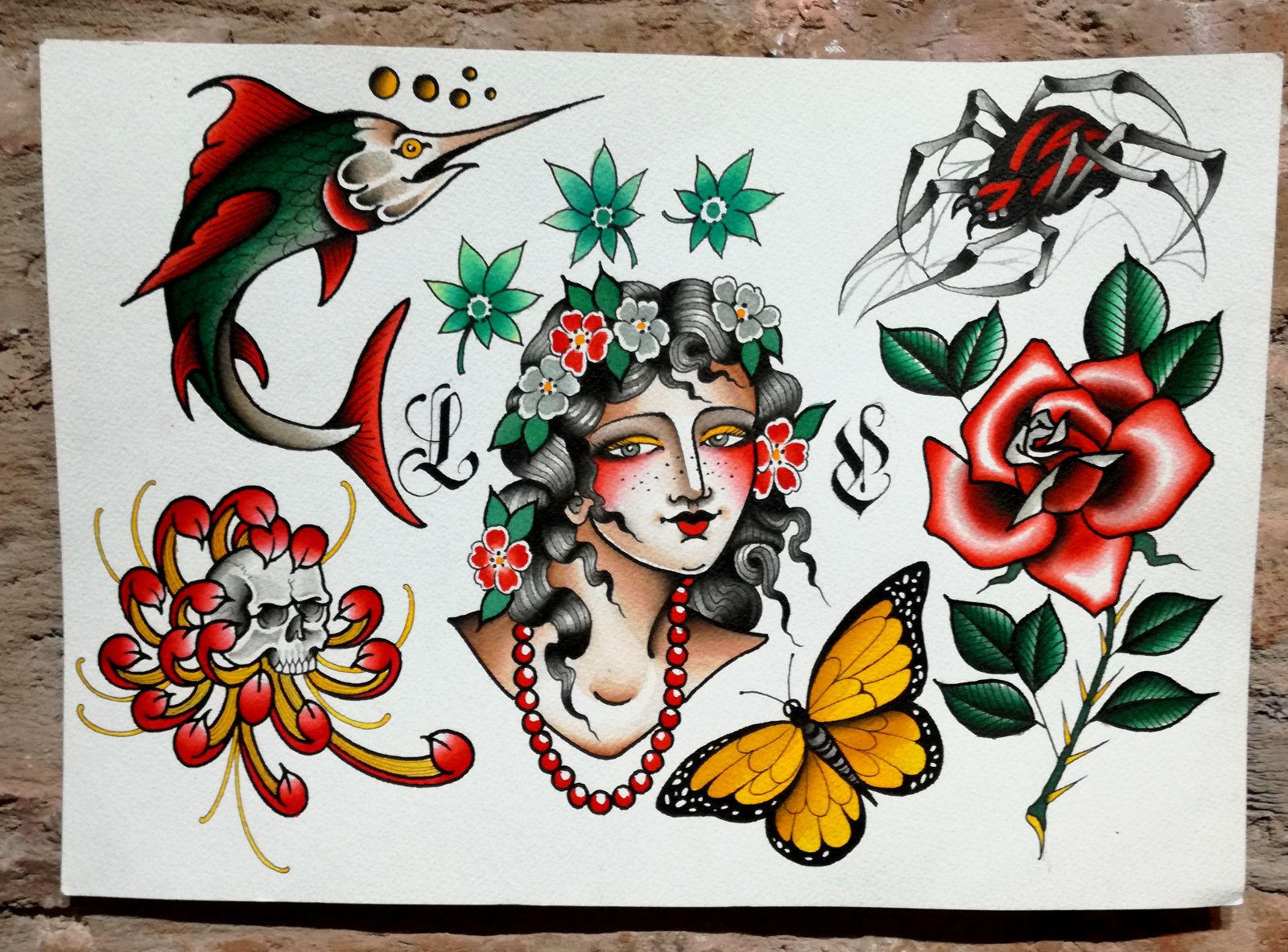 Sick Creations Tattoo  Tattoo flash made by wil traditionaltattooflash  watercolor tattooflash  Facebook
