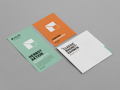 HALBE Rahmen - Redesign art direction branding brochure creative direction design editorial editorial design flyer print redesign sticker typography