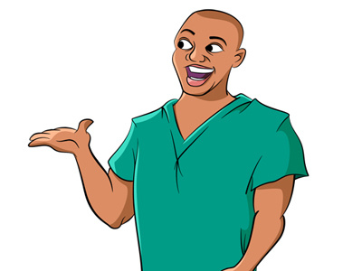 Surgeon cartooning character illustration vector