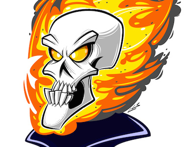 Ghost Rider cartooning character illustration vector
