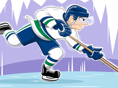 Hockey Player cartooning character illustration vector