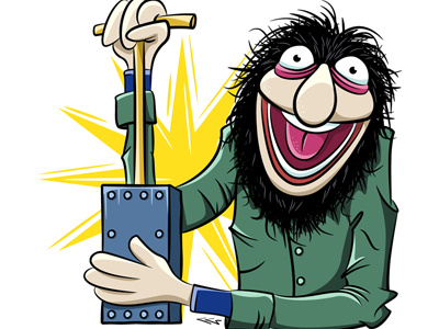 Crazy Harry cartooning character illustration muppet vector