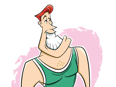 Gym Dude cartooning character illustration vector