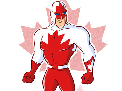 Captain Canuck cartooning character illustration vector