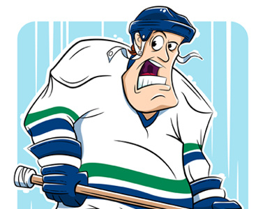 Weekend Hockey Dude cartooning character illustration vector