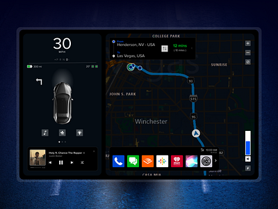 Tesla's Infotainment | Apple's Carplay Redesigned app app design app ui carplay design ui ui design