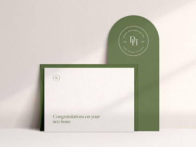 Thank you card for Design Hall branding collateral collateral design green graphic design logo logo design minimal print design thank you card