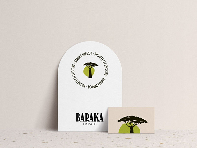 Print Collateral for Baraka Impact africa branding environmental green graphic design handcrafted logo logo design minimal shea butter sustainability