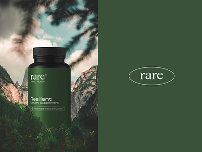 Label Supplement Design and Logo for Rare Planet Health branding green graphic design label logo logo design minimal packaging