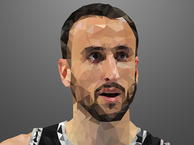 Low Poly Manu Ginobili debut geometric ginobili manu poly polygon portrait