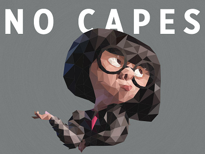 Low Poly Edna Mode poly polygon portrait